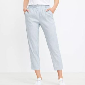 Lou & Grey Crosshatch Softstretch Linen Pants Medium New Blue